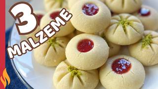 3 Malzeme ile 5 Dakika Kurabiyesi 😋🍪 Ağızda Dağılan Kurabiye Tarifi 💯 [upl. by Sharai]