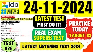 IELTS Listening Practice Test 2024 with Answers  24112024  Test No  926 [upl. by Martin462]