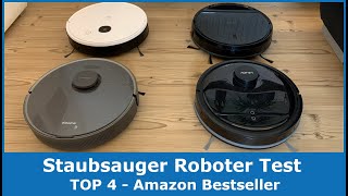 ROBOTER STAUBSAUGER TEST 2022  TOP 4  Amazon Bestseller im Test Saugroboter mit Wischfunktion [upl. by Anin]