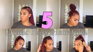 5 Hairstyles For Straightened Natural Hair In 5 Minutes   Krystal Kinslow [upl. by Inimod882]