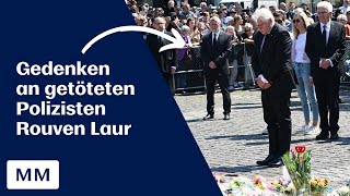 Nach Messerattacke am Marktplatz Gedenken an getöteten Polizisten in Mannheim [upl. by Humbert]