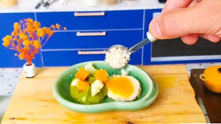 How to Make Miniature Poached Eggs with Smashed Avocado  Best of Miniature Cooking [upl. by Llenrrad]