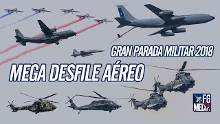 Increíble Desfile Aéreo de las Fuerzas Armadas en Gran Parada Militar Chile 2018 Cámaras FGMEDIA [upl. by Haraf646]