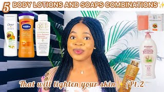 5 BEST BODY LOTIONS AND SOAPS THAT WILL LIGHTEN YOUR SKIN  Pt2 Get Fair Smooth Glowing Skin [upl. by Anyat321]