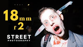 Street portraits on Halloween weekend with Fuji XF 18mm f2  XT20 [upl. by Heather]