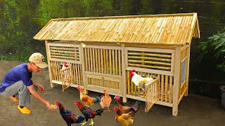 DIY chicken cage for small space  Make coop from bamboo [upl. by Laurella]