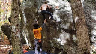 Child Prodigy V6 Rumney New Hampshire Bouldering [upl. by Ahsatniuq66]