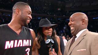 Gabrielle Union Videobombs Dwyane Wade Postgame [upl. by Yerffoeg]