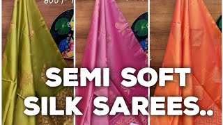 Kanchi Semi Soft Silk SareesPongal Collections [upl. by Giarla]