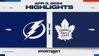 NHL Highlights  Lightning vs Maple Leafs  April 3 2024 [upl. by Weisbart]