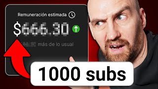 Cuánto te paga YouTube REALMENTE por 1000 Suscriptores [upl. by Neeruam]