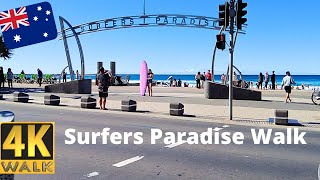 Surfers Paradise Gold Coast 🏖️ People Watching  Beach Walk  Australia 4k 🇦🇺 [upl. by Aihsoj]