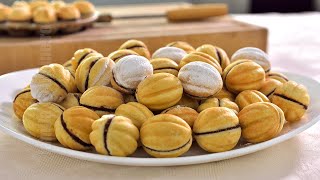 Nuci umplute  Walnut Shaped Cookies CC Eng Sub  JamilaCuisine [upl. by Yerhpmuh]