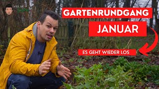 Gartenrundgang Januar 2024  Hochbeet Gewächshaus Ernten [upl. by Yseulta]