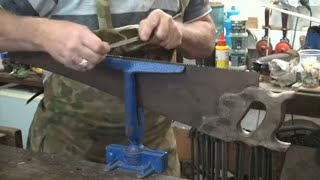 Sharpening an Old Disston Rip Saw and Decanting Ebonizing solution [upl. by Hahsi]