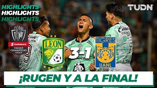 HIGHLIGHTS  León 3431 Tigres  CONCACHAMPIONS 2023  Semis  TUDN [upl. by Earezed]