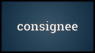 Consignee Meaning [upl. by Bannister780]