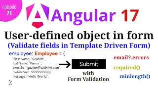 Angular 17  Episode  71  Userdefined object in form l Template Driven Form [upl. by Terrel]