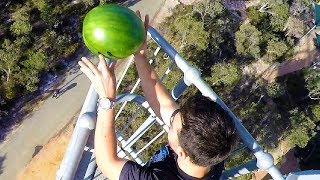 Watermelon Survives 45m Drop Test  How Ridiculous [upl. by Thordia]