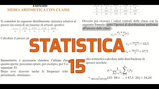 STATISTICA Esercizi  15 Media aritmetica con classi [upl. by Town]