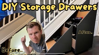 DIY Under Stairs Storage Drawers [upl. by Gallard150]