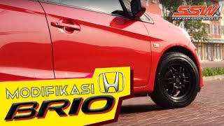 Modifikasi Honda Brio Pakai Velg SSW Ring 15  Black   otomax [upl. by Enelyad]