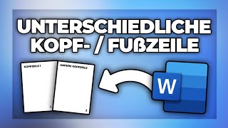 Word Kopfzeile und Fußzeile für jede Seite anders  unterschiedlich  Tutorial [upl. by Anilejna349]