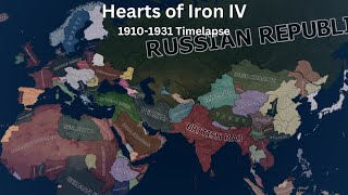 1910  1931 Timelapse Unhistorical  HOI4 Timelapse [upl. by Ayian]