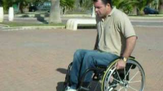 subir y bajar bordillos con silla de ruedas up and down curbs with wheelchair [upl. by Rimahs634]