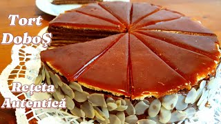 TORT DOBOS reteta AutenticaEasy hungarian Dobos cake recipeEredeti Dobos torta recept hungarikum [upl. by Aerdnod]