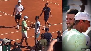 Nadal and Djokovic an EPIC Reunion in RolandGarros 2024  after 3 years 😊🤝 [upl. by Nohtan]