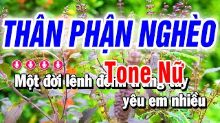 Karaoke Thân Phận Nghèo Nhạc Sống Tone Nữ  Mai Lan [upl. by Riocard]