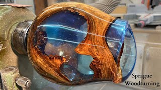 Woodturning  The Ocean Cave Vase My LARGEST Epoxy Pour [upl. by Stent]