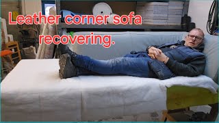 Leather corner sofa recovering [upl. by Atsirt]