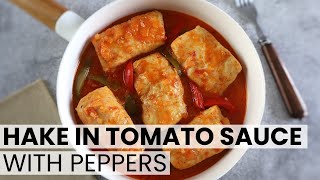 Hake in Tomato Sauce with Peppers  Food From Portugal [upl. by Ahsrats]