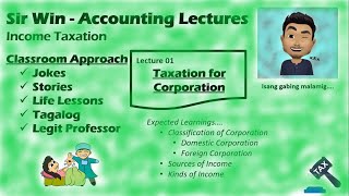 Lecture 01 Taxation for Corporations Income Taxation [upl. by Tsai2]