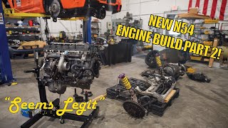 BMW N54 Engine Rebuild Part 2  Engine amp Turbo Assembly With Compression Test [upl. by Leifer423]