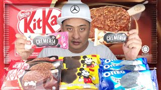 NEW KITKAT ICE CREAM  MICKEY MOUSE amp OREO AISKRIM  MUKBANG MALAYSIA [upl. by Ettenot432]