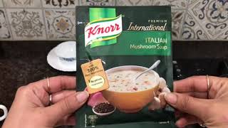 Knorr International Italian Mushroom Soup Review  3 Minute Recipes [upl. by Jepson]