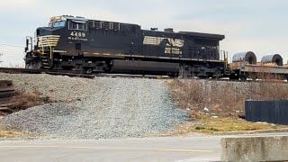 Westbound NS coiled steel train with EOT DPU heading to Gest Street Yard [upl. by Neda874]