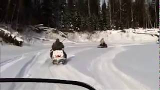 Snowmobile accident  Как quotправильноquot ехать на снегоходе [upl. by Tirza]