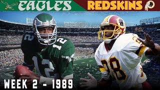 Cunningham s Capitol City Comeback Eagles vs Redskins 1989  NFL Vault Highlights [upl. by Noeled]