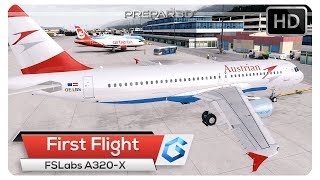 P3Dv4 FSLabs A320X  First Flight [upl. by Haem]