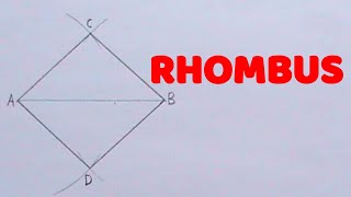 HOW TO CONSTRUCT A RHOMBUS GIVEN THE LENGTH OF THE DIAGONAL AND SIDES  Geometrical construction [upl. by Idzik767]