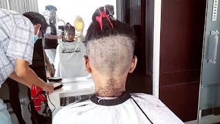 Long to Shaved Bob  Getting a Haircut in Indonesia  Drastic Hair Transformation 😱 [upl. by Templia]