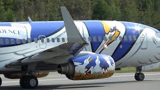 Southwest Airlines Louisiana One Boeing 737 Departure KMHT [upl. by Nnarual]