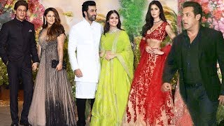 Bollywood Stars At Sonam Kapoors Wedding Party FULL VIDEO Salman Shahrukh Katrina Varun Ranbir [upl. by Arreik886]