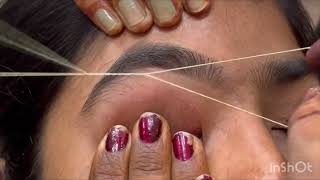 How to make eyebrow threadingeyebrow threadingeyebrow shape [upl. by Hali]