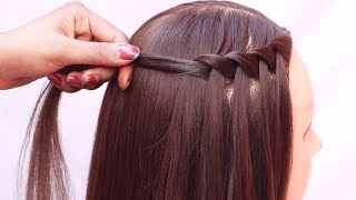 new waterfall hairstyle  easy hairstyle  open hairstyle  hairstyle [upl. by Gardas]