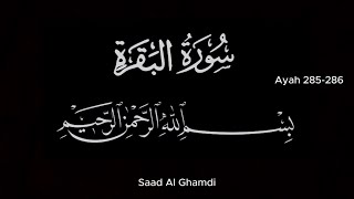 Surah AlBaqarah 2 Last 2 Ayahs  Saad Al Ghamdi  Black and White text [upl. by Orihakat757]